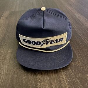 VTG Goodyear Trucker Snapback Hat Cap Patch USA Made